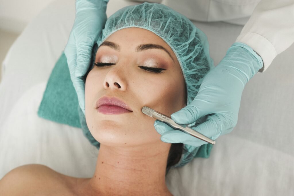 Professional microneedling treatment for skin rejuvenation at DAG Clinic Lahore